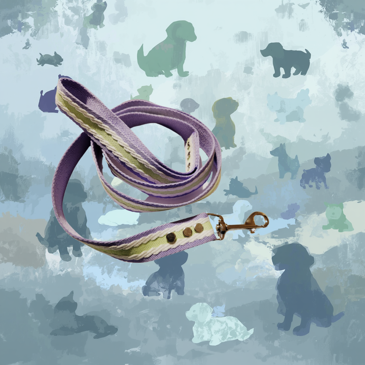 Lavender & Apple Green Posh Pooch Lead & Collar Set