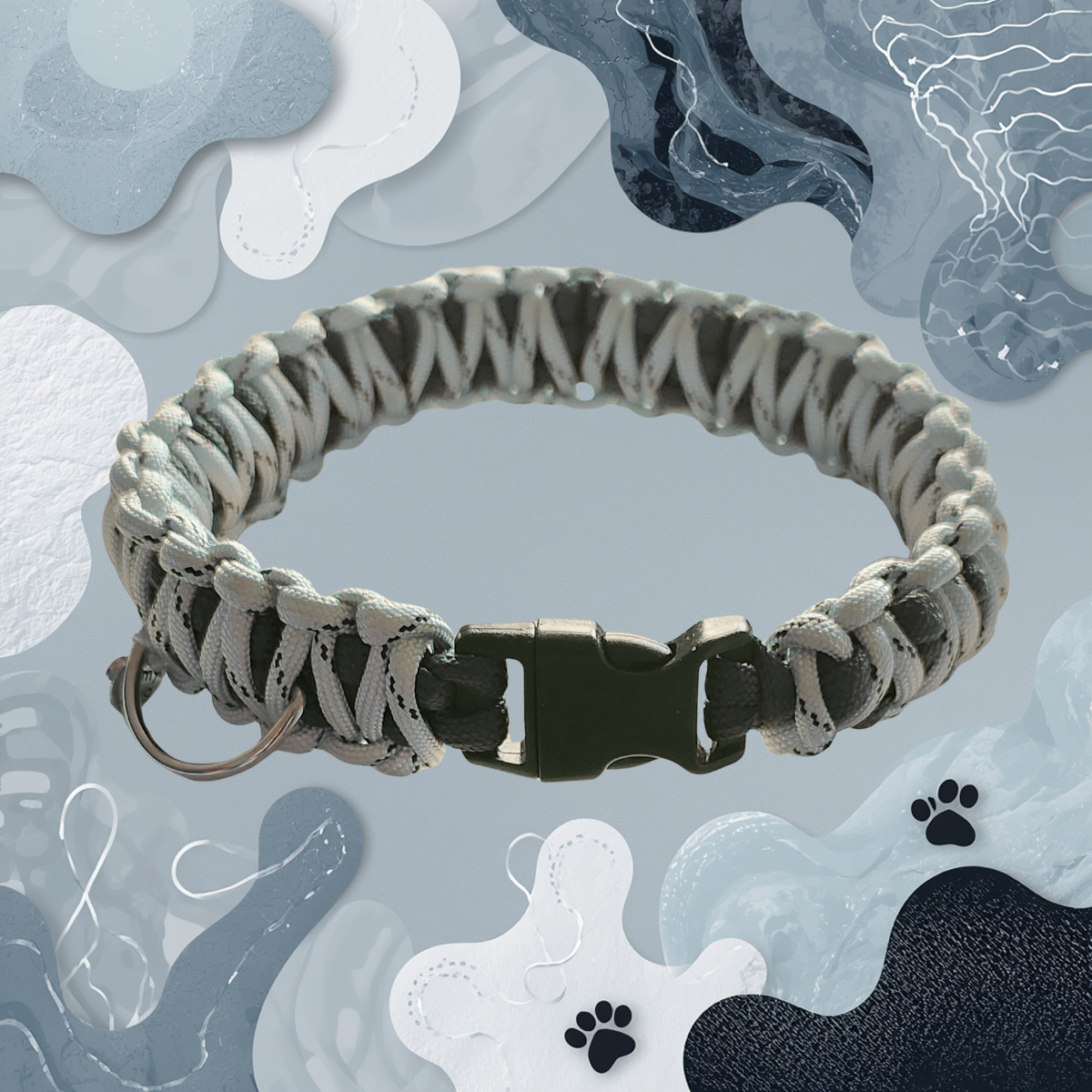 Adventure-Ready Paracord Collar - Dark Green & Desert Khaki