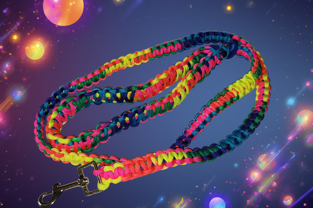Cosmic Rainbow Paracord Dog Lead