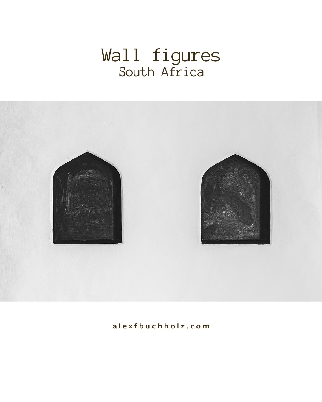 Cover of a book titled "Wall figures South Africa" featuring illustrations of two black wall niches with arched tops