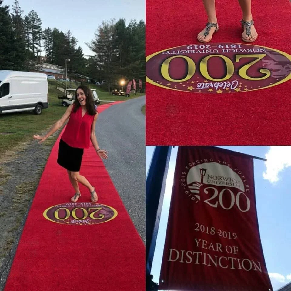 Three photos at the 200th anniversary at Norwich University