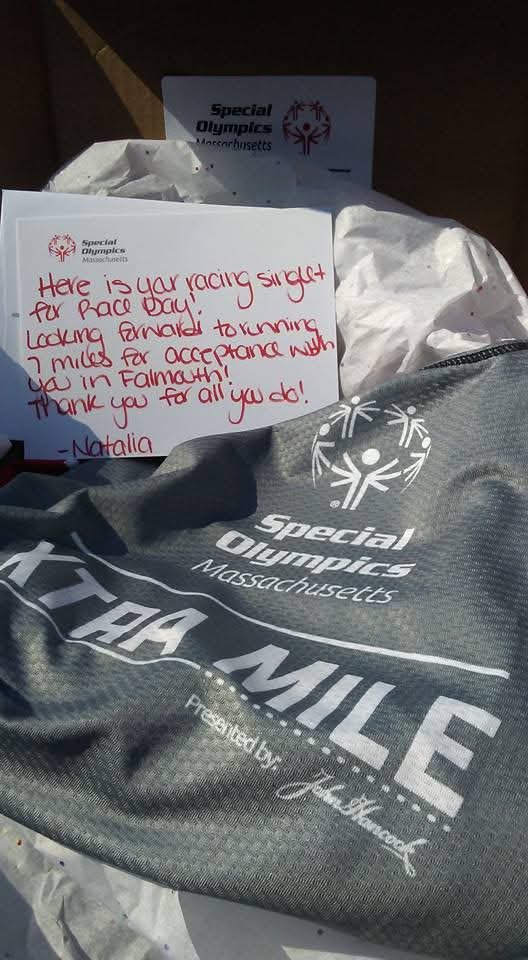 Racing shirt for Special Olympics race