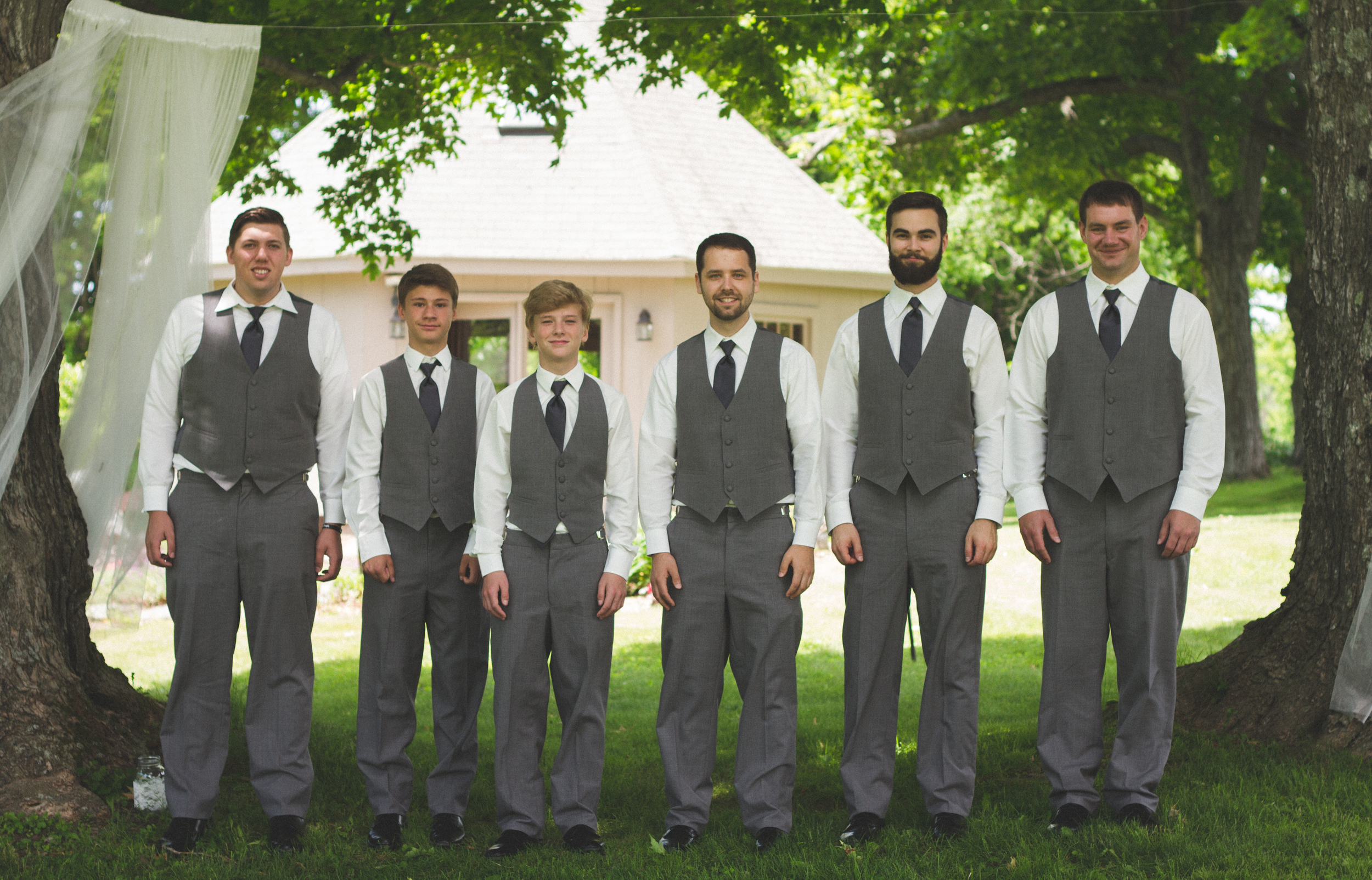 Groomsmen at Bliss Farm in Granville, Massachusetts. Sweet Alice Photography.