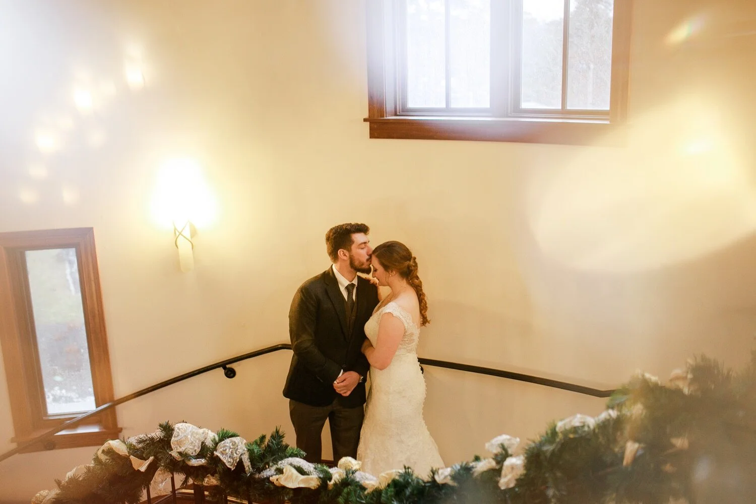 23_Intimate bride and groom at Christmas wedding at Pinehills Golf Club in Plymouth, MA.jpg