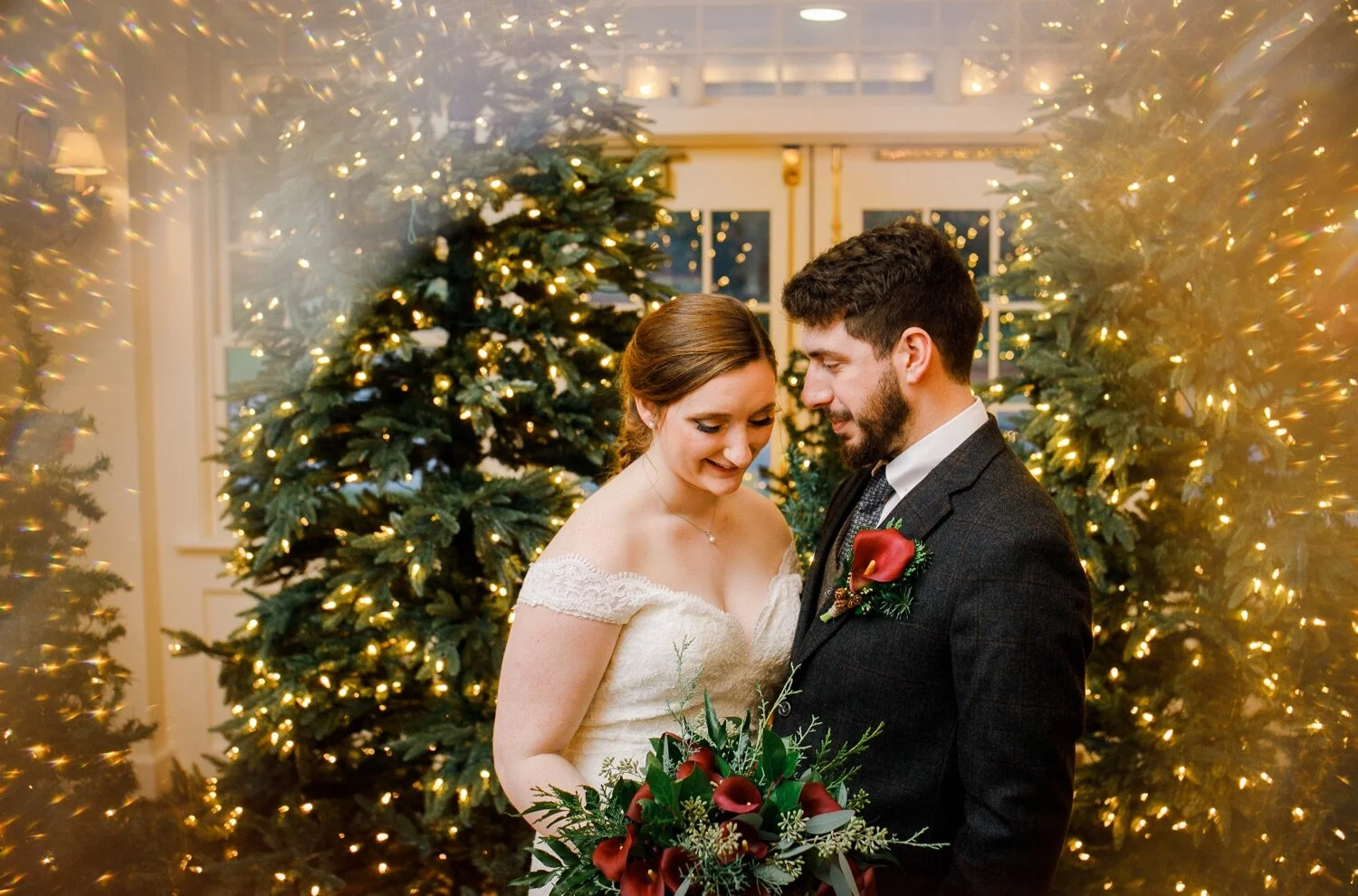 33_Bride and groom at Christmas wedding at Pinehills Golf Club in Plymouth, MA.jpg