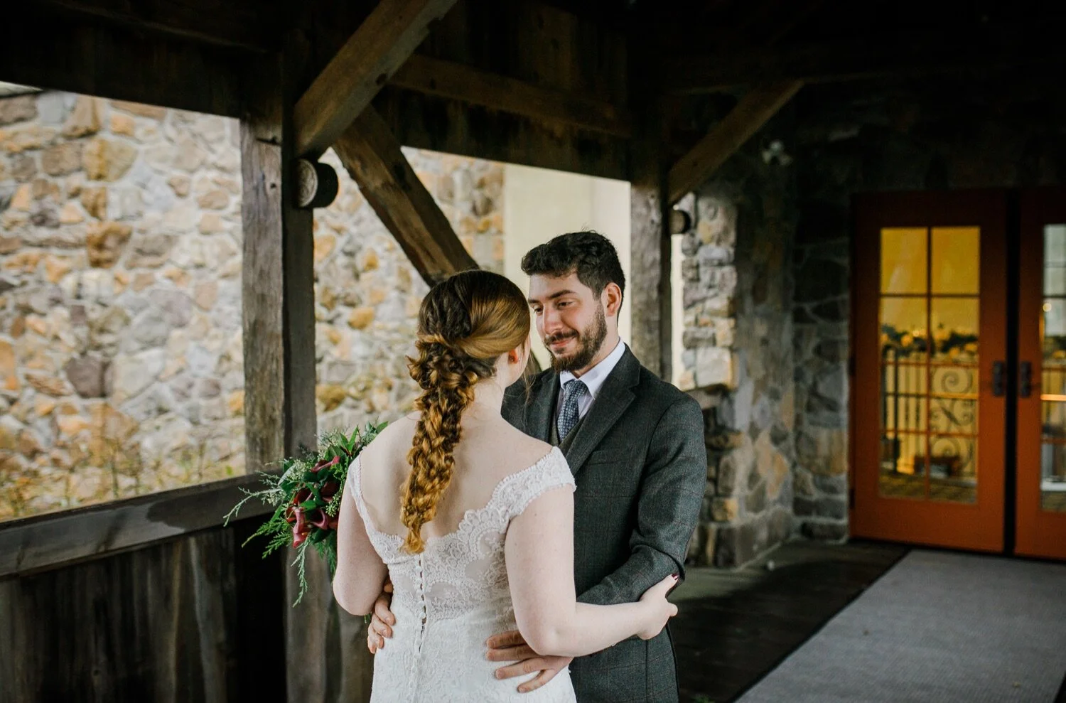 15_First look at Christmas wedding at Pinehills Golf Club in Plymouth, MA.jpg