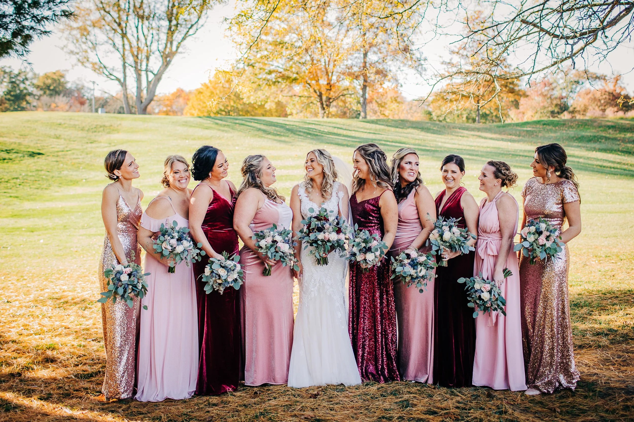 Bridal portraits on the course at West Hills Country Club
