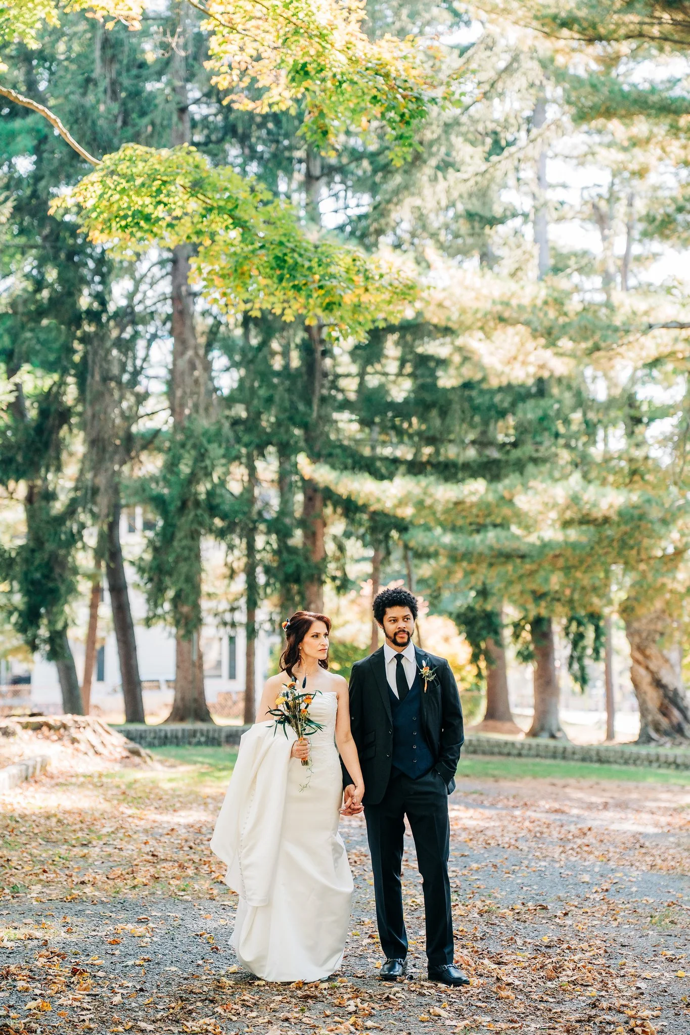 Woodsy bridal portraits in Catskills NY