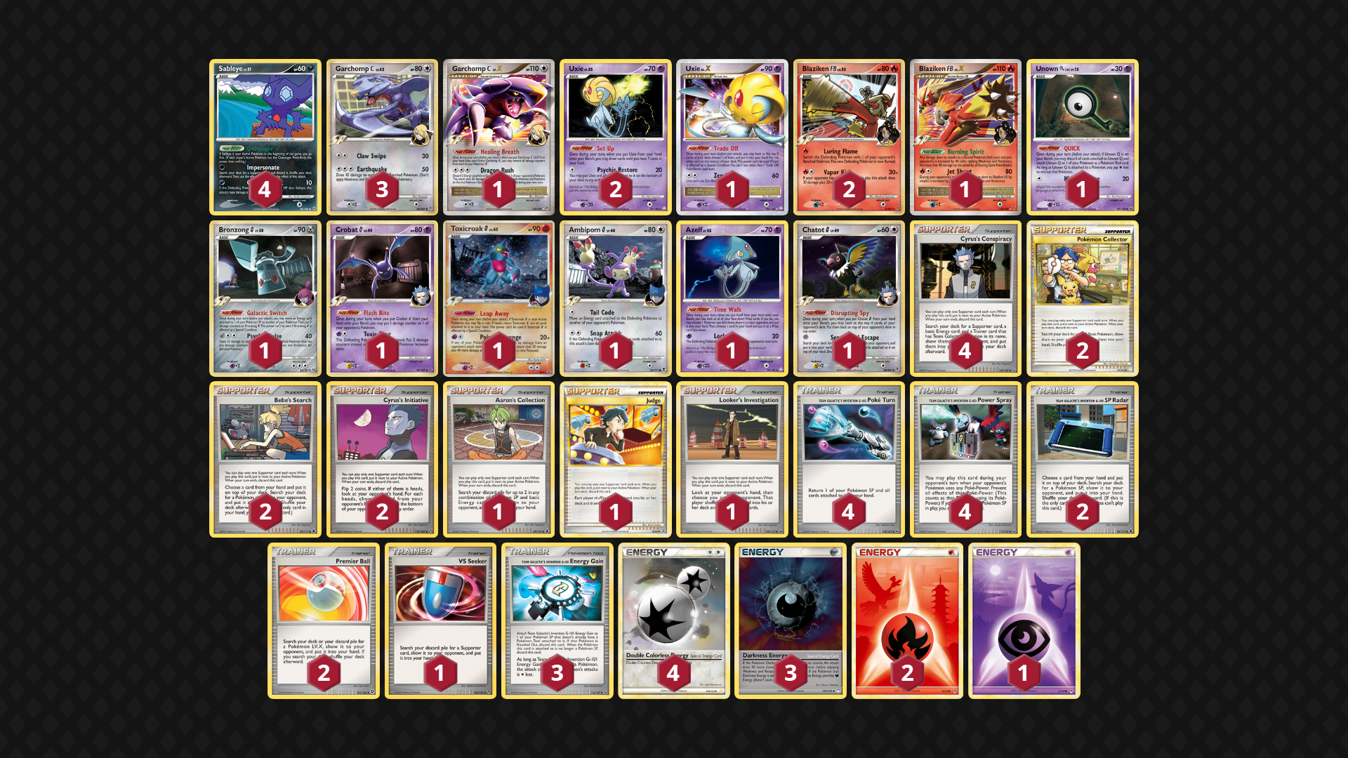 Sablelock/Chenlock- Disruptive SP style deck that uses Sableye to donk and disrupt the opponent early, and blaziken and other cards to disrupt later
