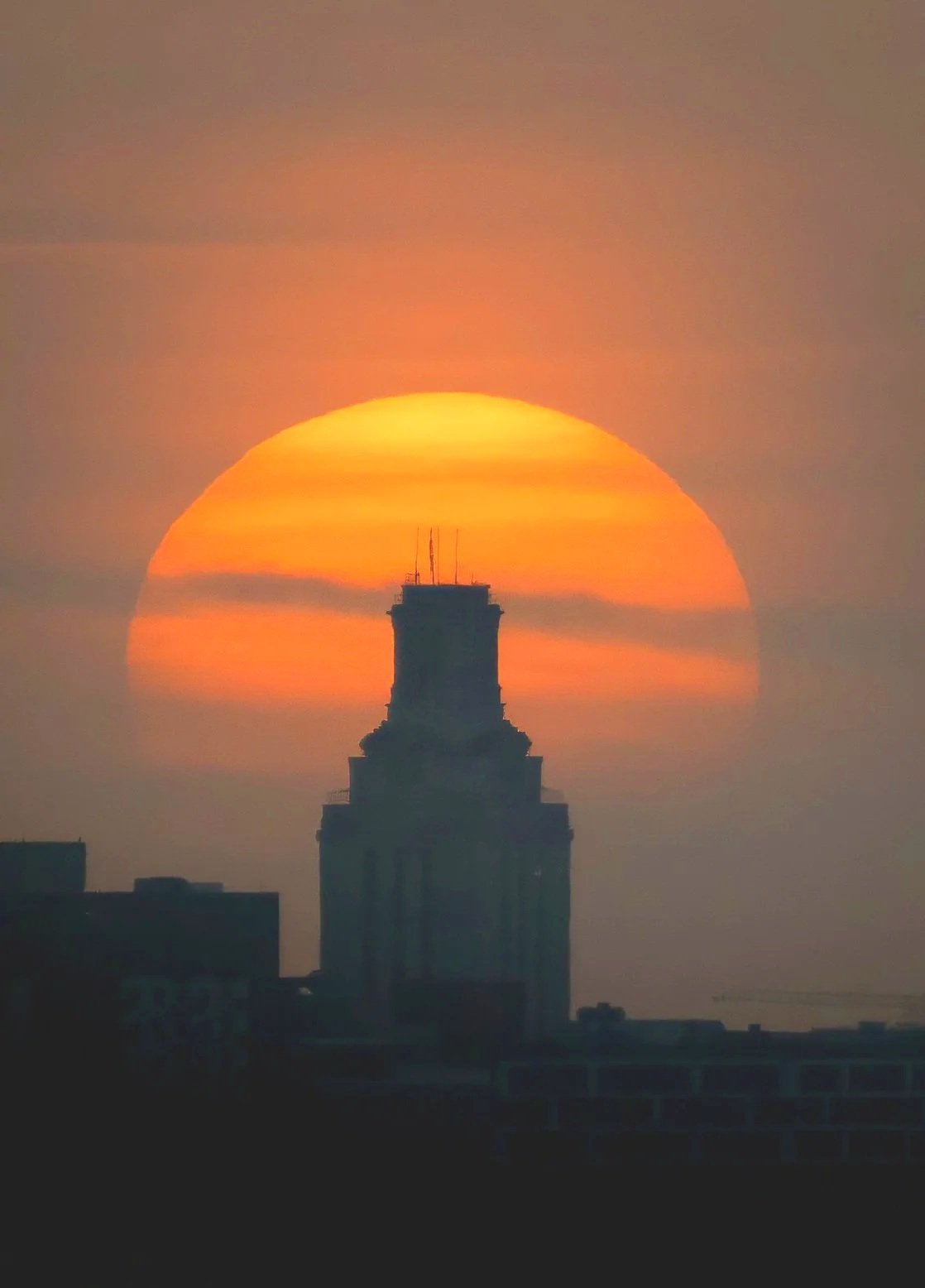 Sunrise UT tower, Austin, July 2025