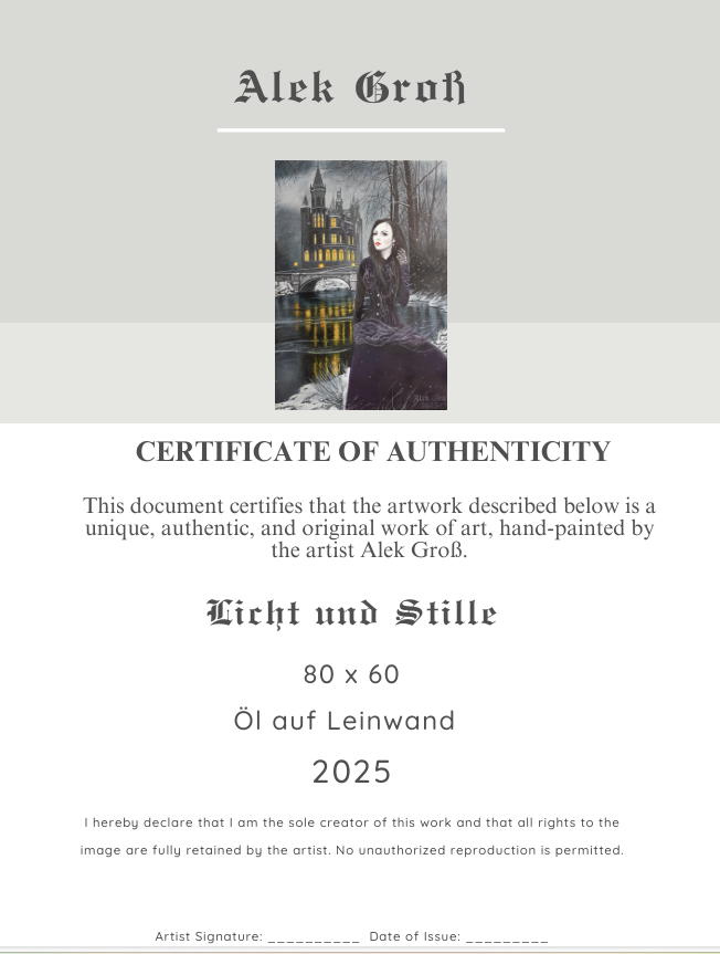 Authentication: Accompanied by a signed Certificate of Authenticity
