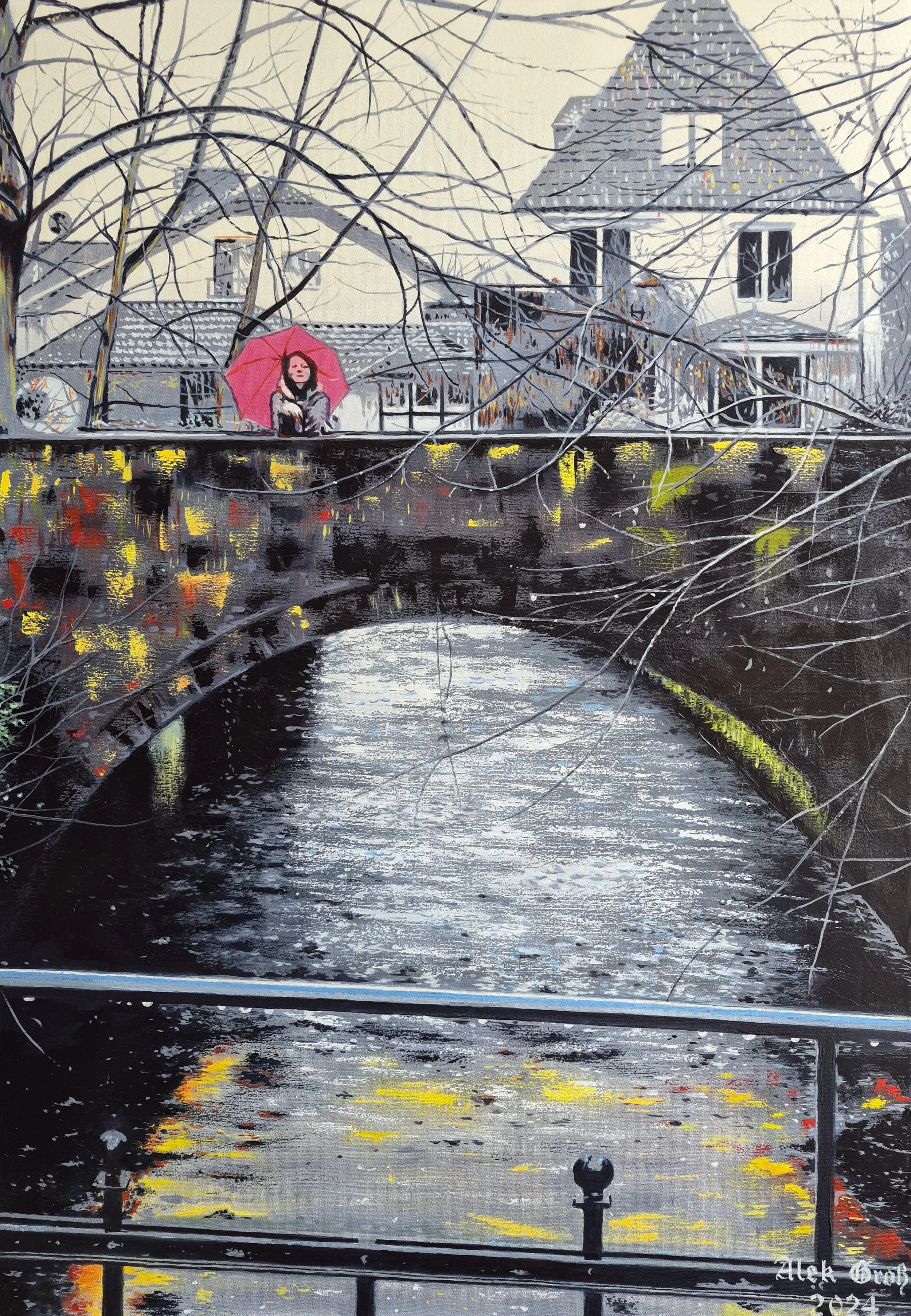 Rainy Day in Detmold – Original Oil Painting by Alek Groß
