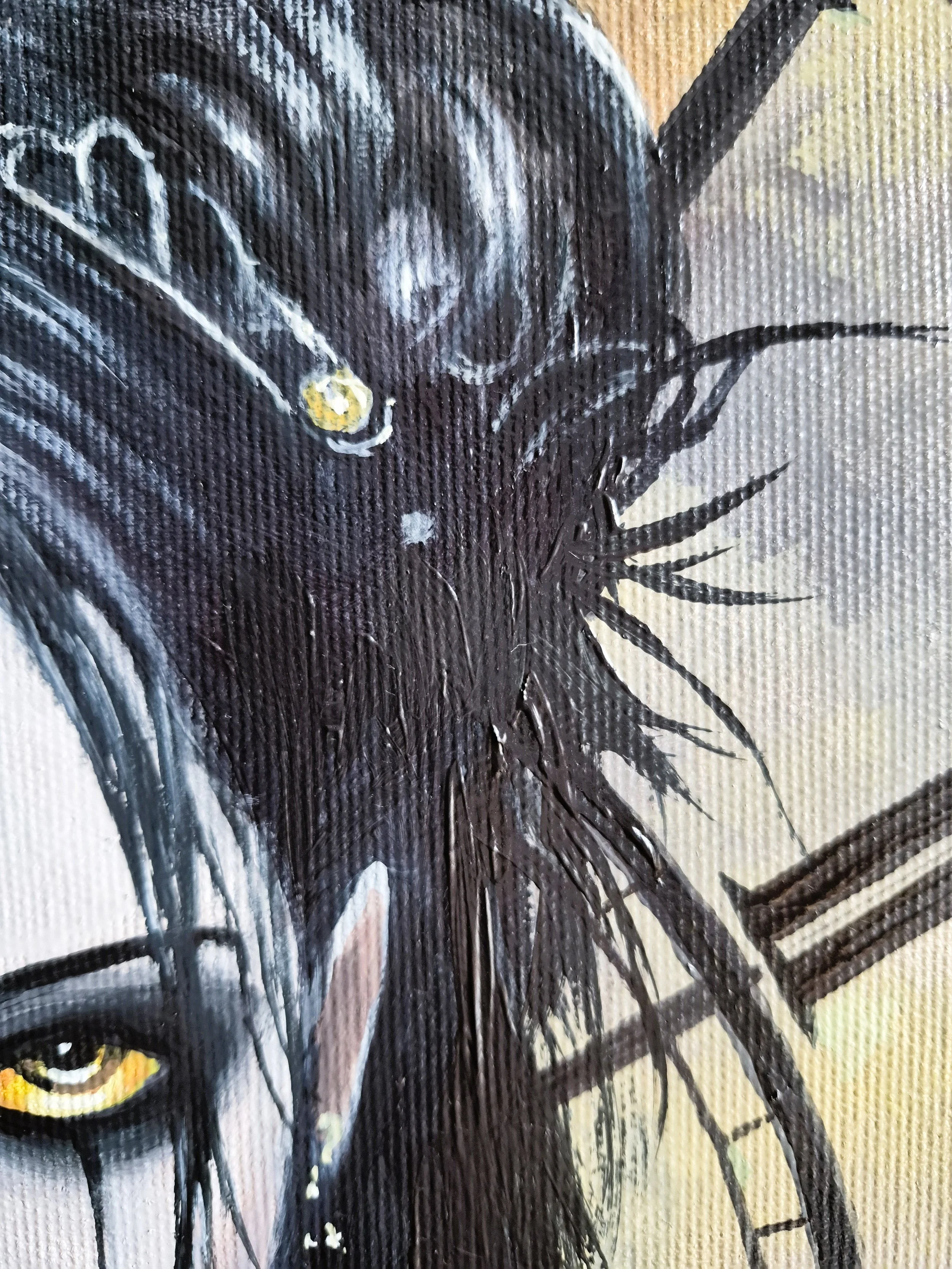 Close-up detail of the oil painting "Die Zeit ist um" by Alek Groß, showing professional brushwork and texture