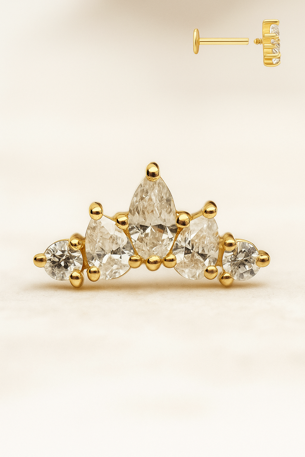 Tiara 14K Gold Aufsatz