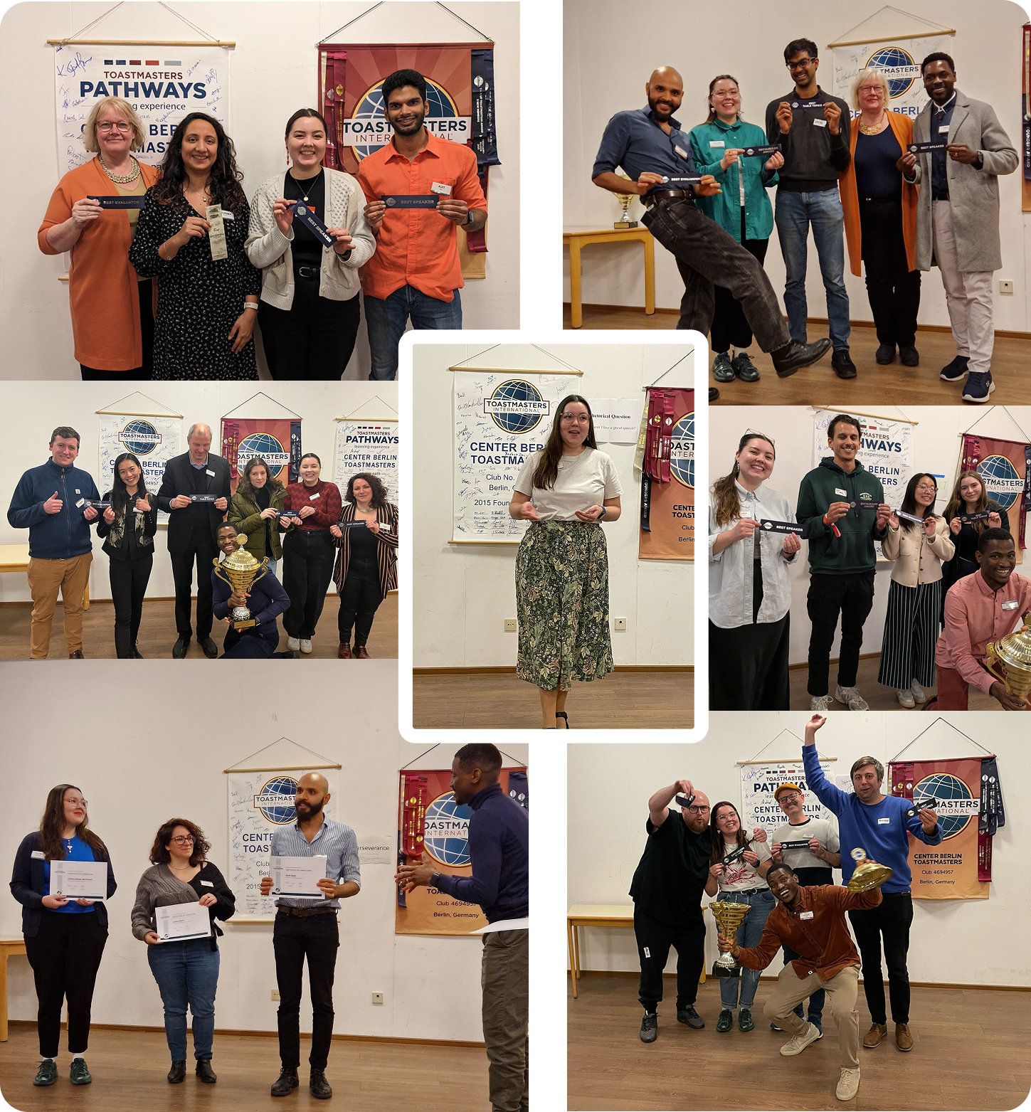 Collage of photos from Toastmasters
