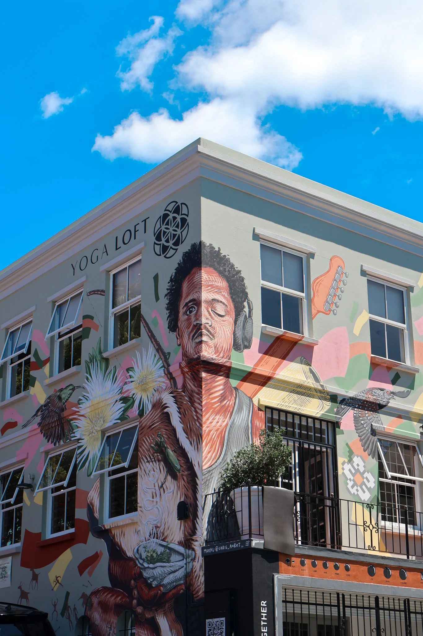 funky graffiti building Cape Town beautiful yoga studio