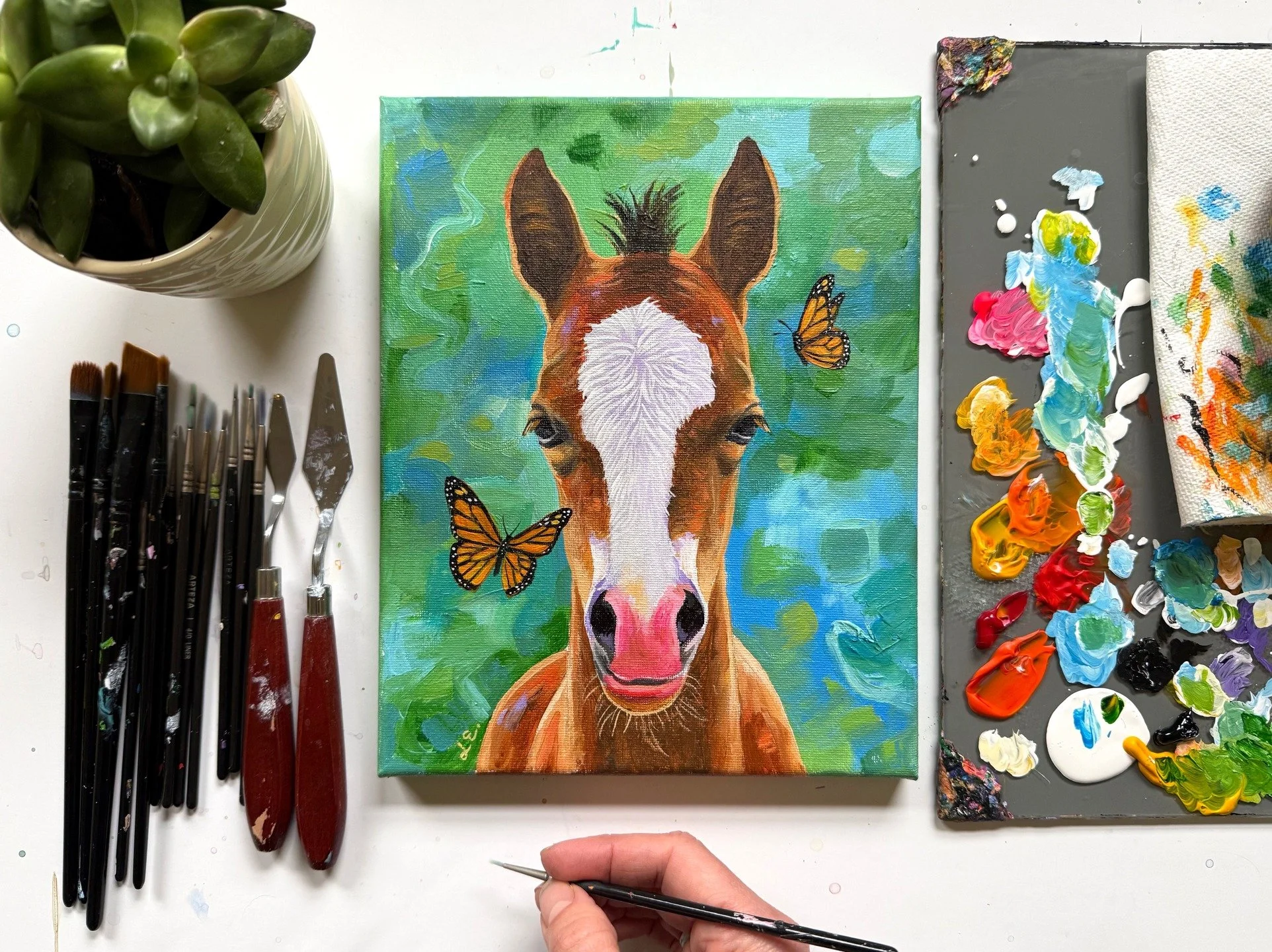 Spring is here friends, but if you're struggling to enjoy it because you feel heavy burdened by worry, or shame, or insecurity, and/or a critical mindset - I highly recommend you give this bright Spring pony tutorial a try (tutorial linked in profile
