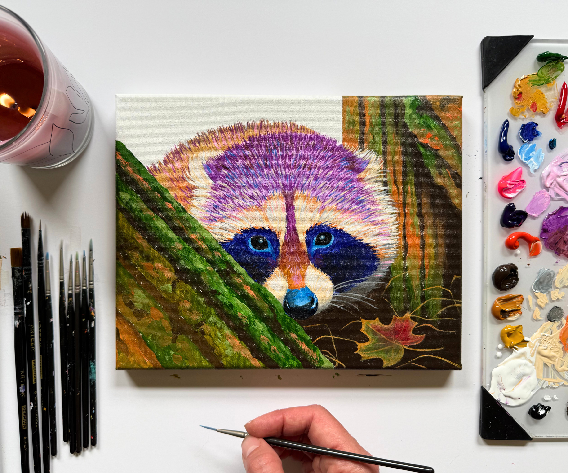 Fall Raccoon Tutorial to Combat Anxiety.