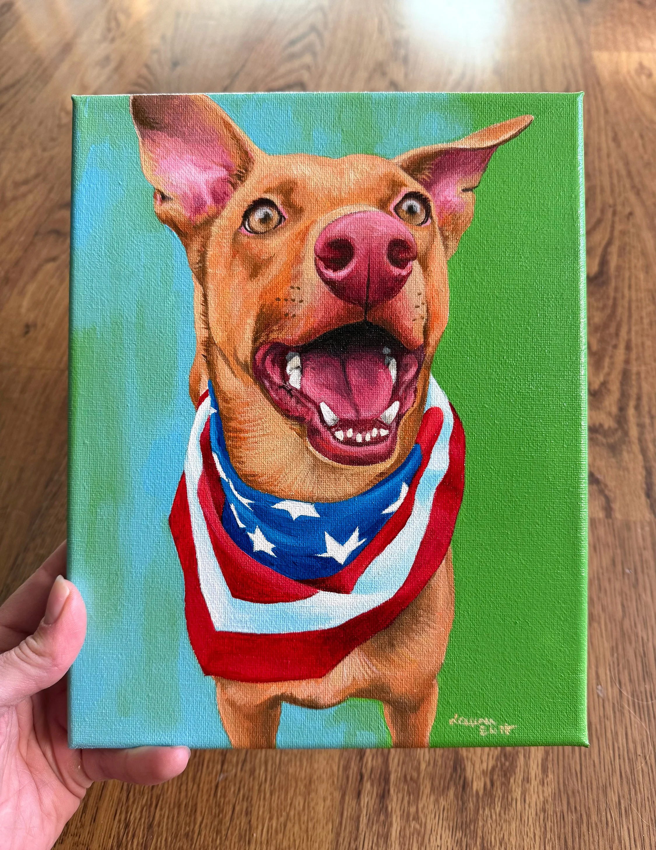 Vivacious Wally with Patriotic Bandana.