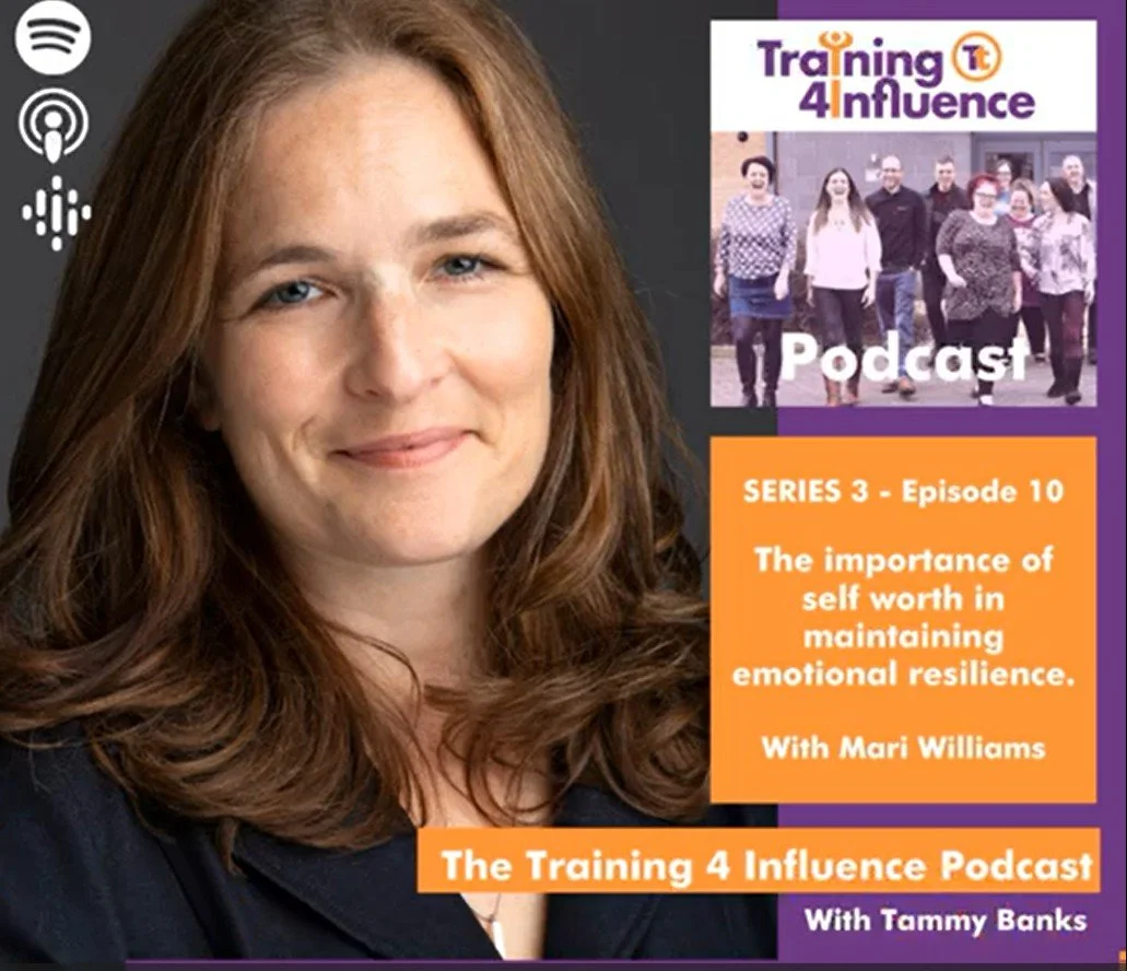 Mari Williams guest podcast discussing self-worth, resilience and leadership