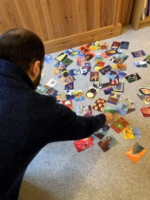 Mari Williams neurodiverse client picking photo cards