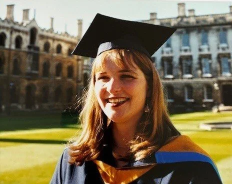 Mari Williams graduation photo outside Senate House