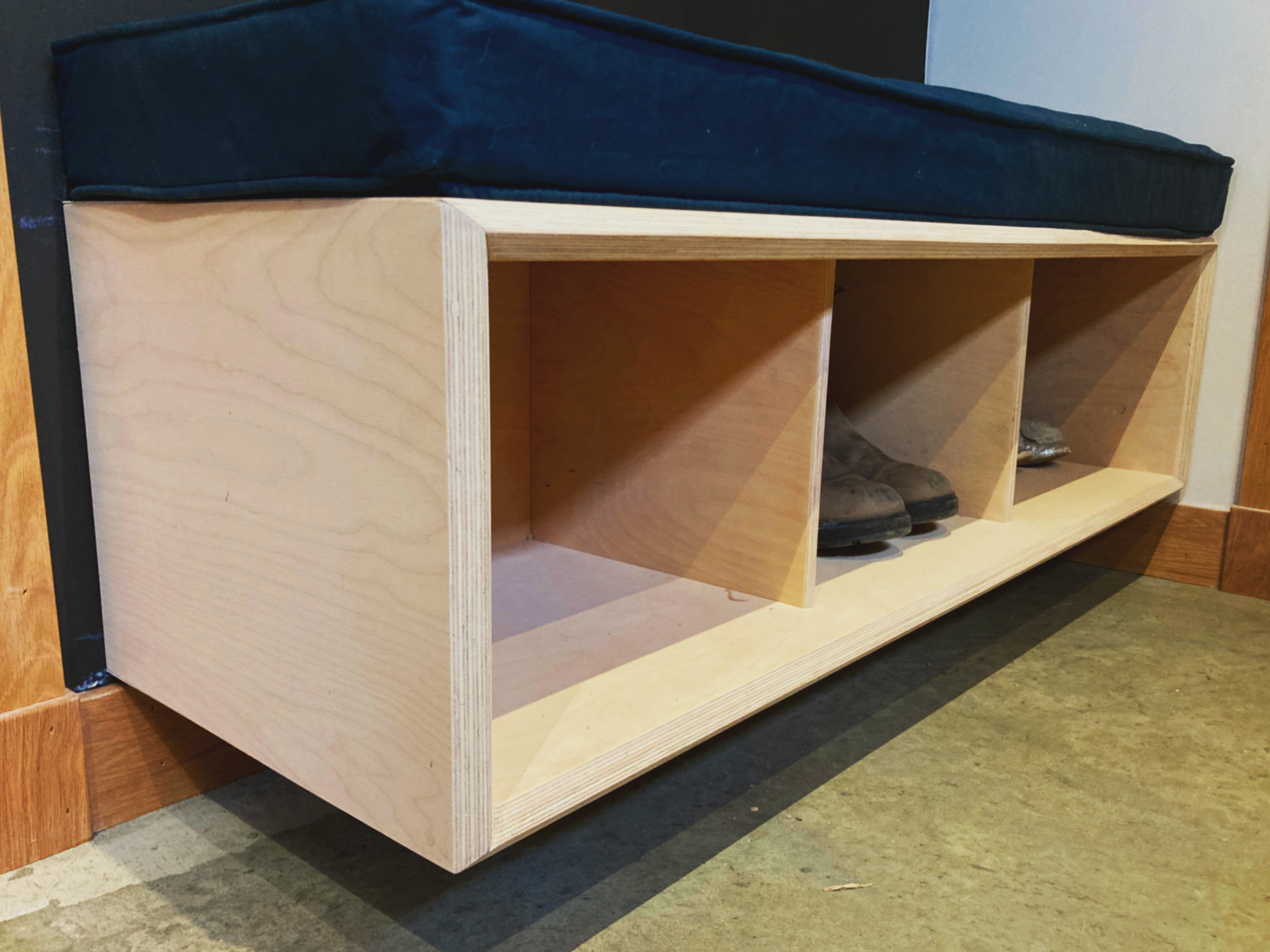 Floating Entry Way Benches w/ Cubbies