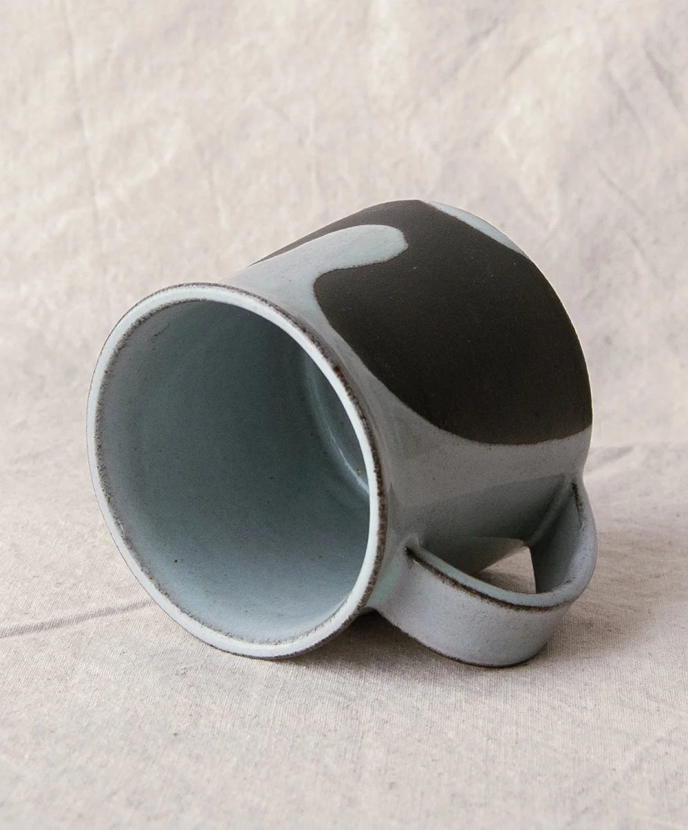 Black stoneware mug