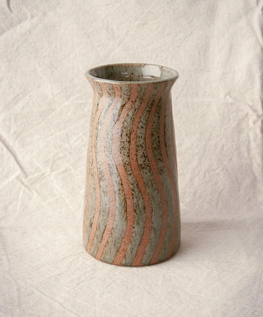 Gas-fired stoneware vase