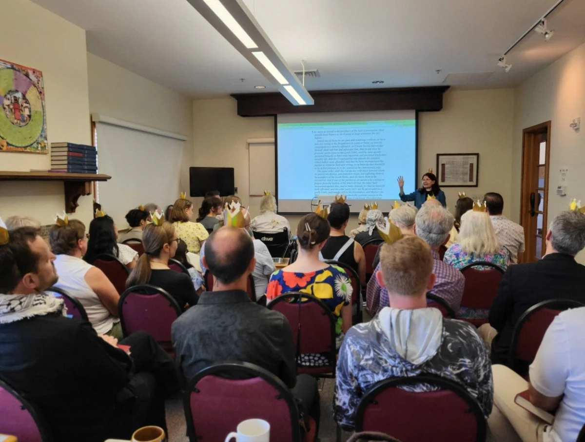 Parishioners listen to Mother Mary June Nestler in a formation class celebrating the 1700th birthday of the Nicene Creed.