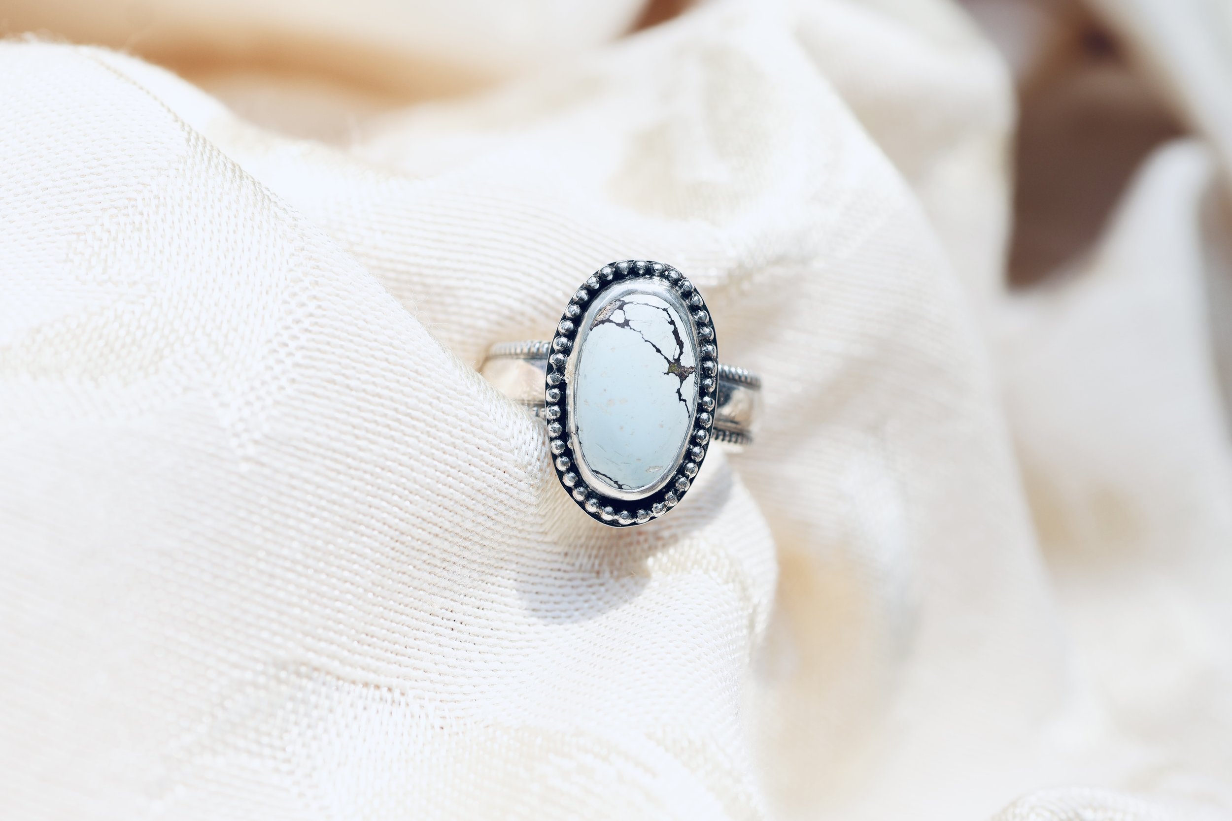 Sand Hill Turquoise Ring Beaded Ring - Size 7