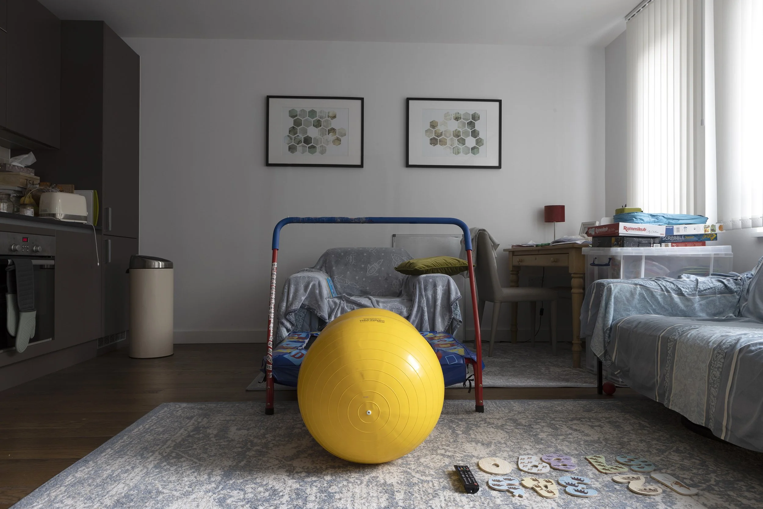 Arthur, 10: He’s either on the armchair, the trampoline or the yellow inflatable peanut. Everything must be in the correct position including remote control and puzzle pieces.