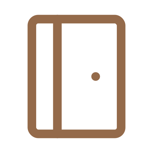 Icon of a closed wooden door with a doorknob.