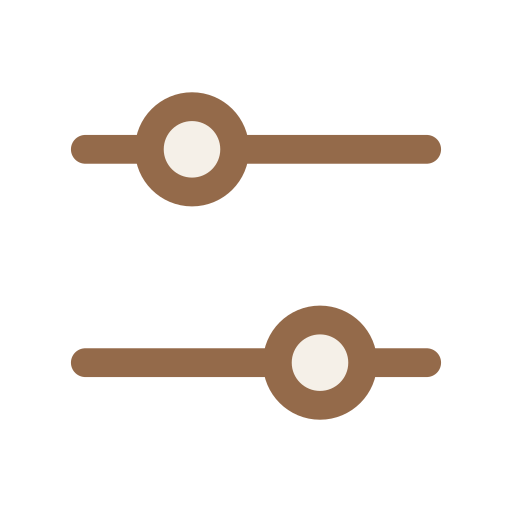Two brown and white slider controls on a black background.