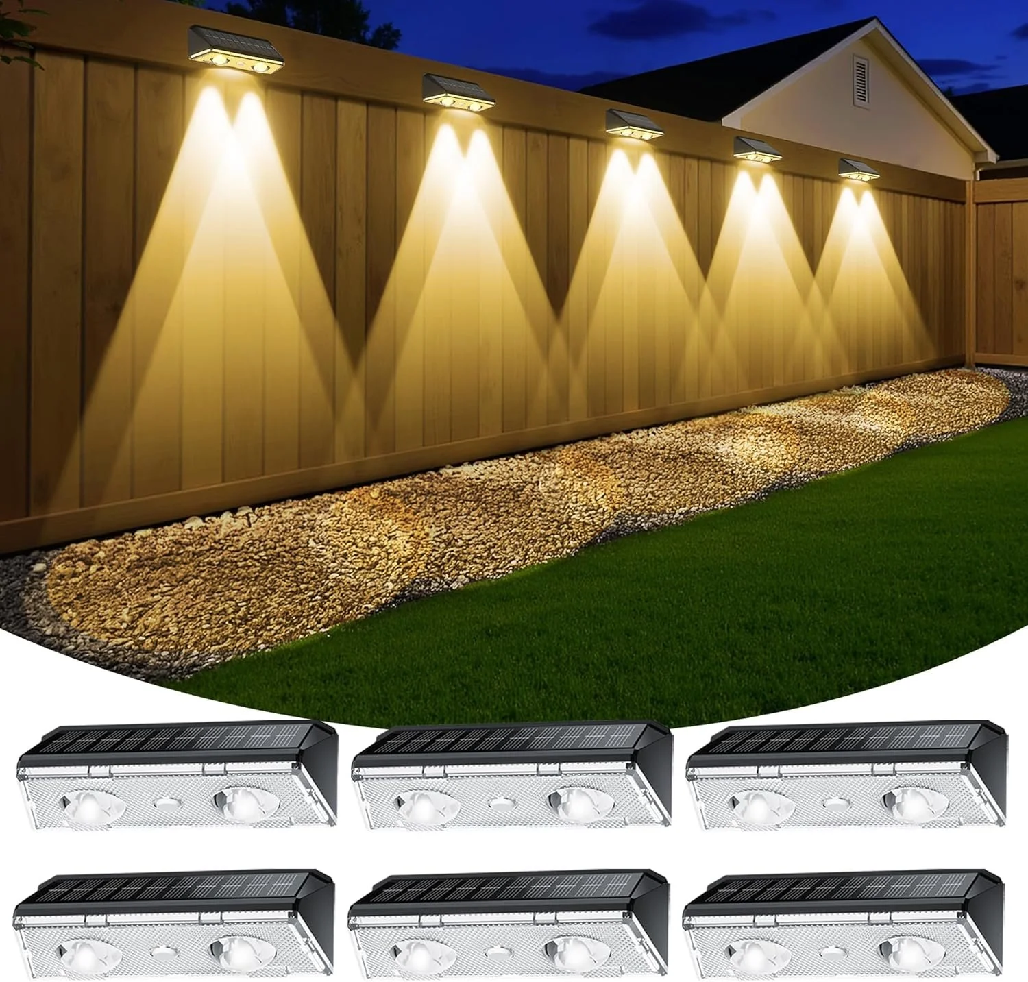 outdoor solar fence lights