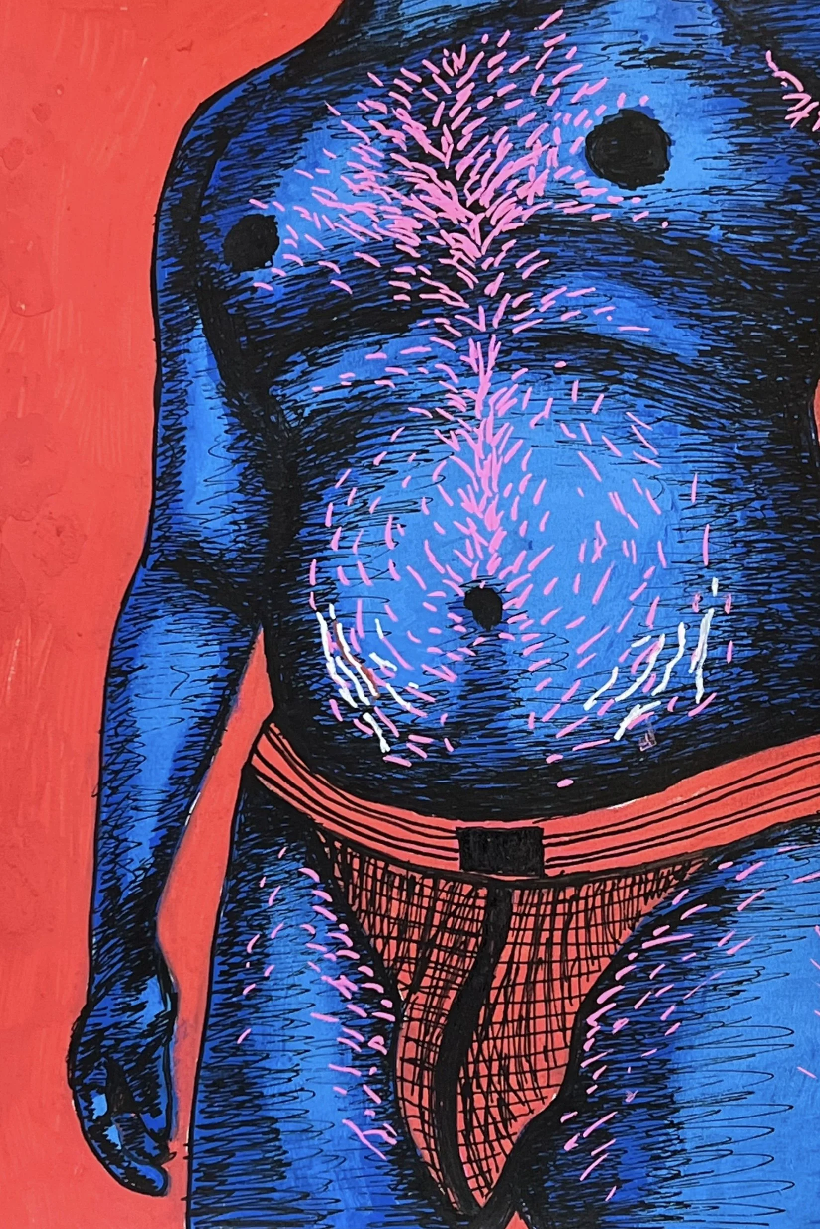 Hairy #2
7" x 10"
Acrylic Marker and Pen on Paper