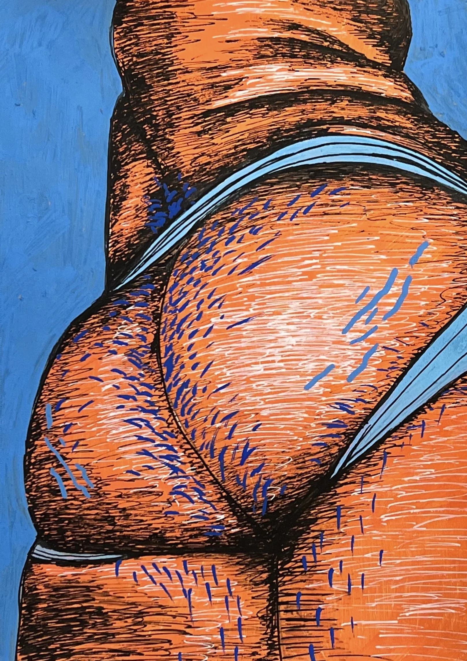 Hairy #1
7" x 10"
Acrylic Marker and Pen on Paper