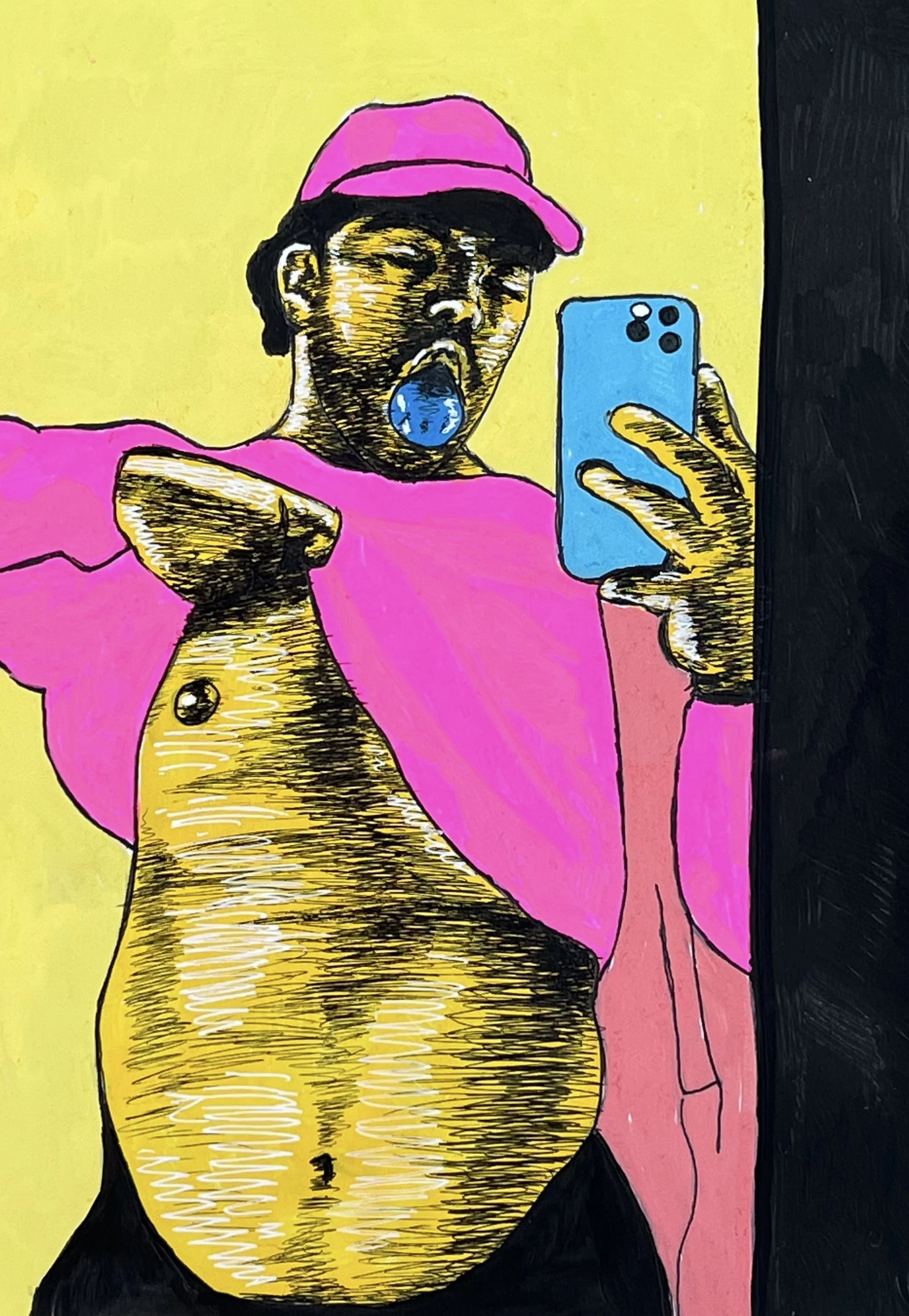 Belly
7" x 10"
Acrylic Marker and Pen on Paper