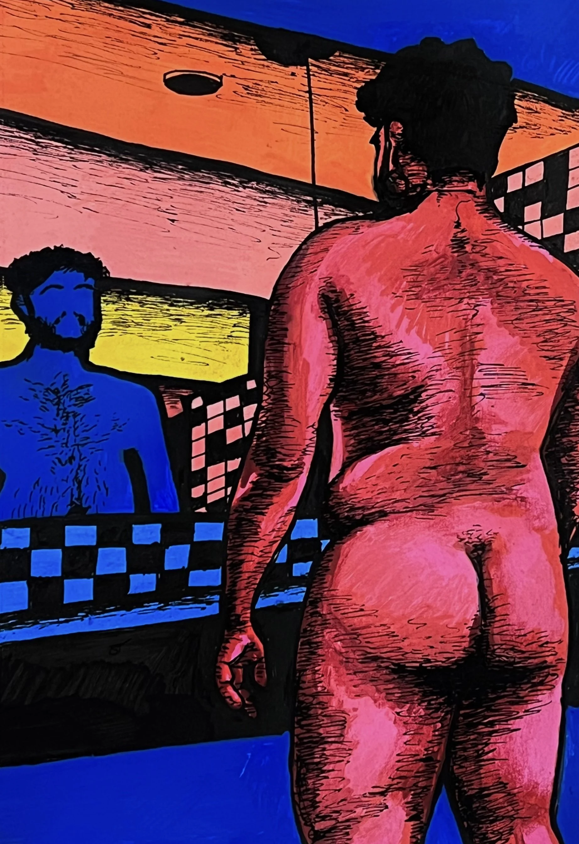 Public Nude #1
7" x 10"
Acrylic Marker and Pen on Paper