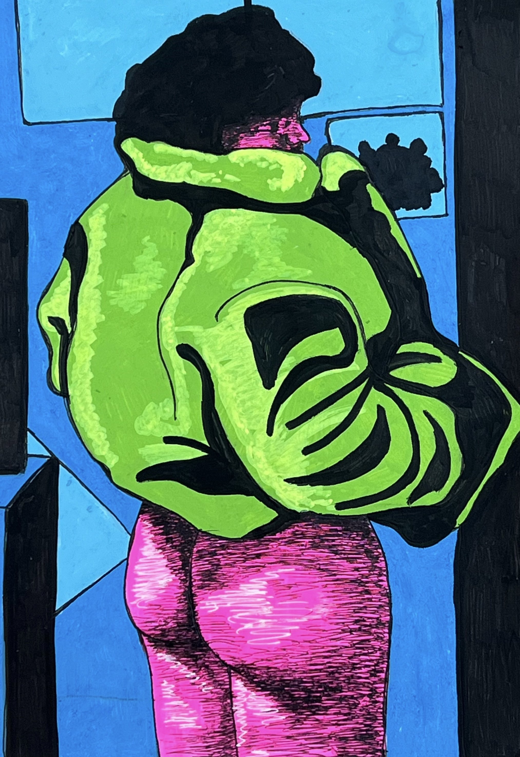 Slutty
7" x 10"
Acrylic Marker and Pen on Paper