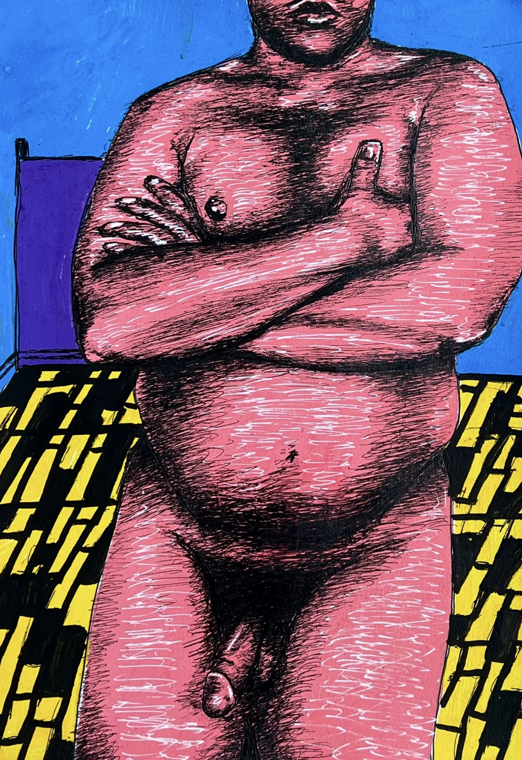 Frontal
7" x 10"
Acrylic Marker and Pen on Paper