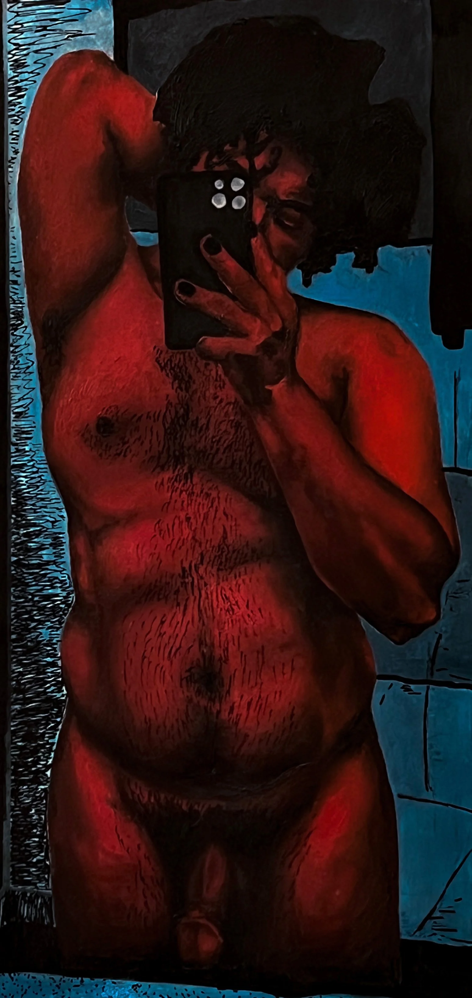 Mirror Pic
9" x 15"
Oil and Acrylic Marker on Paper