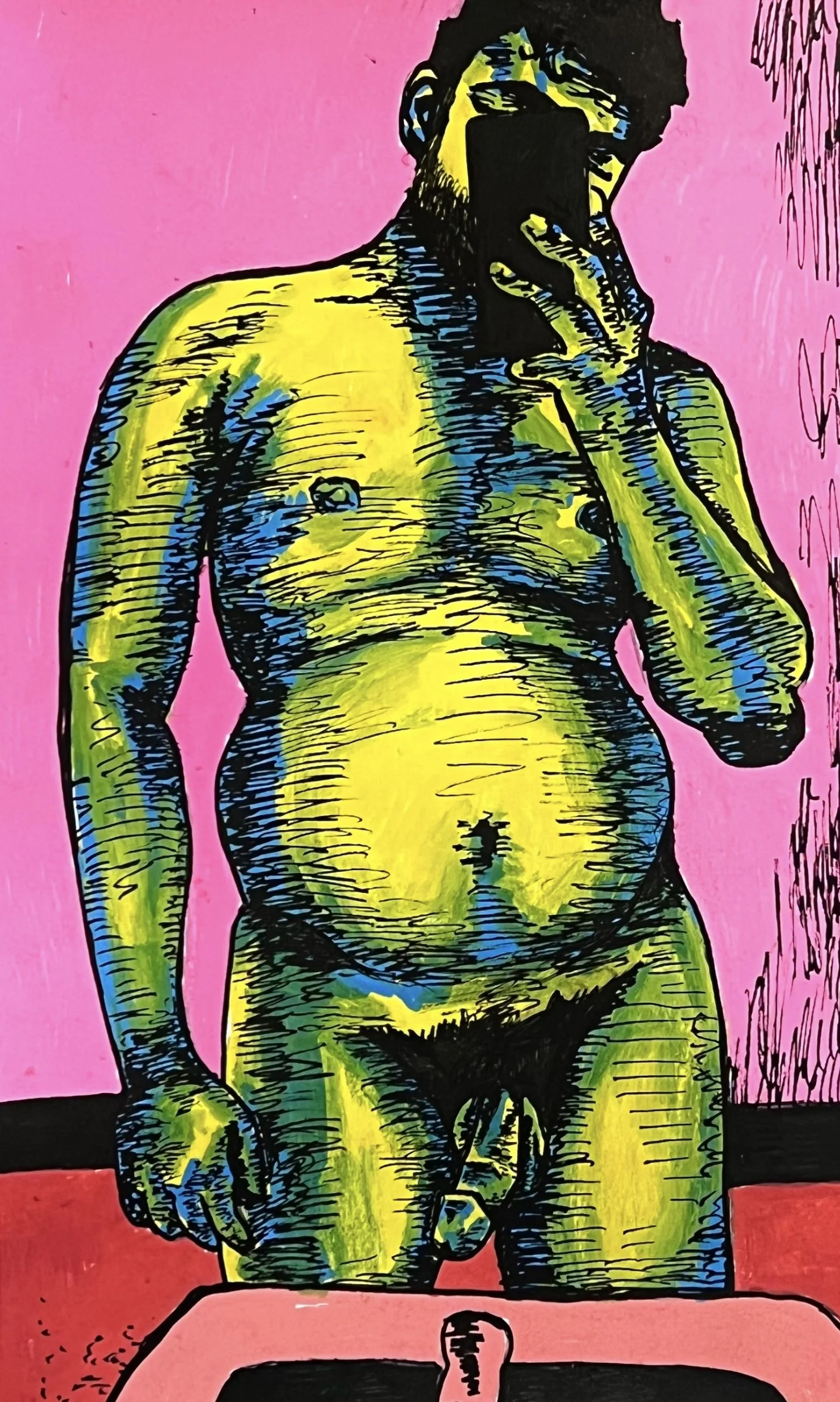 Public Nude #4
7" x 10"
Acrylic Marker and Pen on Paper