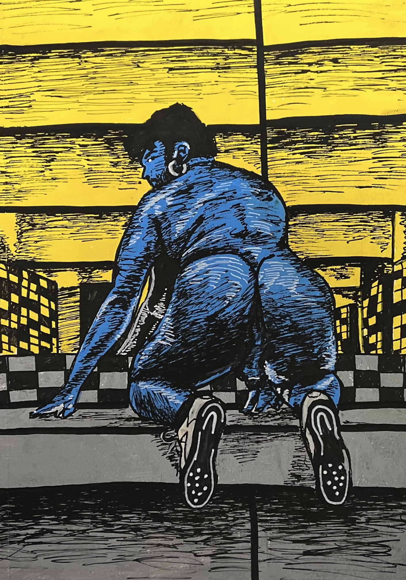 Public Nude #3
7" x 10"
Acrylic Marker and Pen on Paper