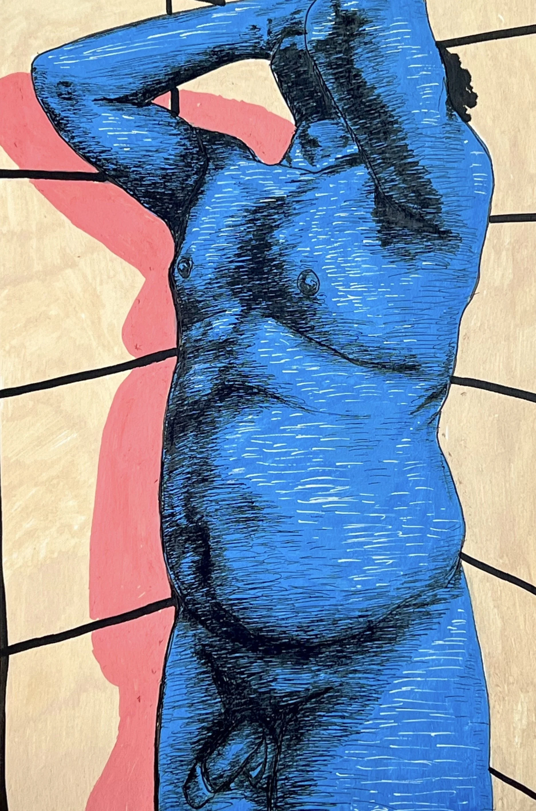 Showering
7" x 10"
Acrylic Marker and Pen on Paper