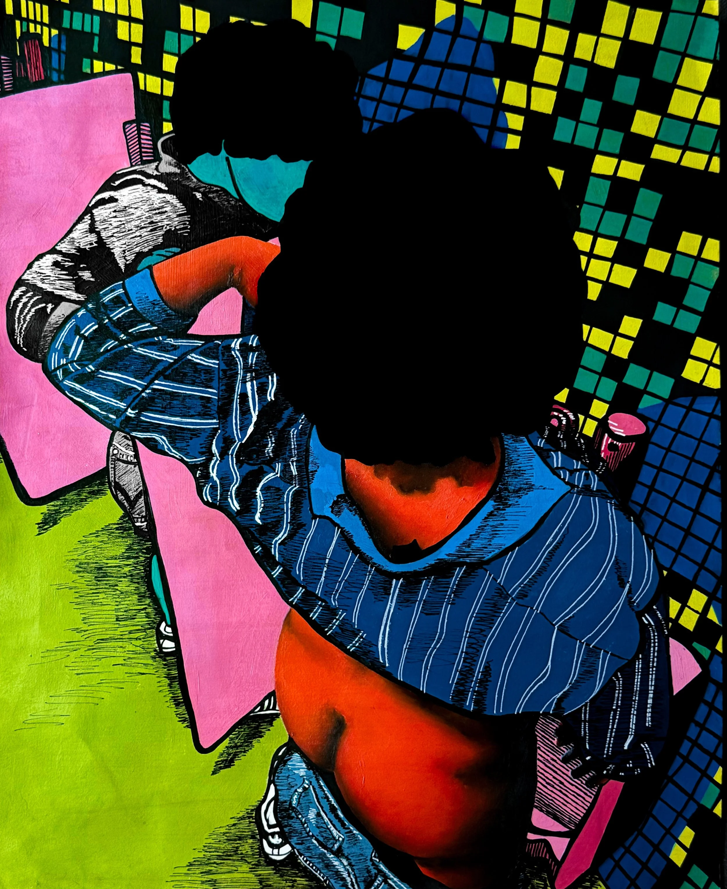 Cruising: Show Off
18" x 20"
Oil and Acrylic Marker on Paper