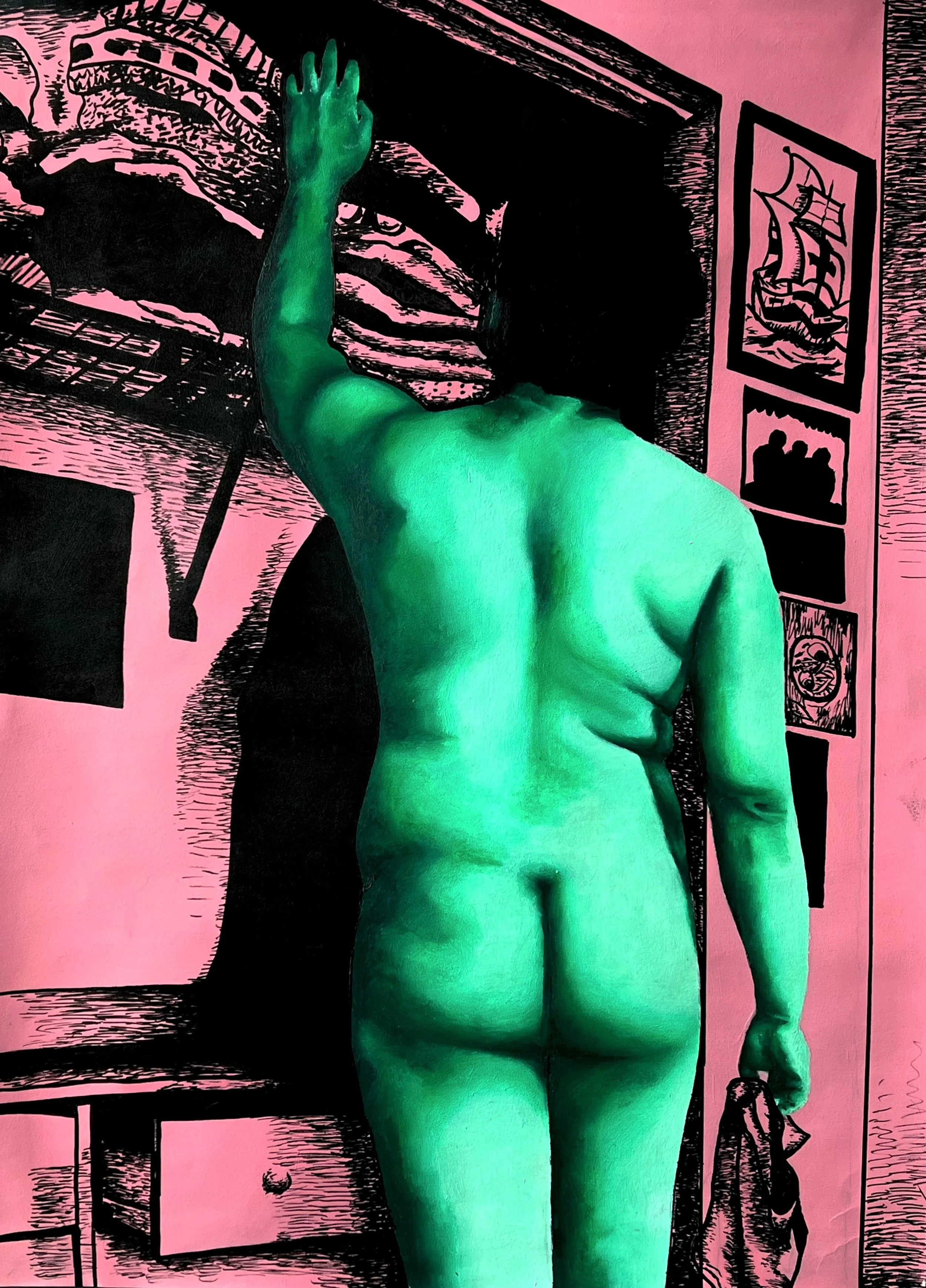 Getting Dressed
18" x 24"
Oil and Acrylic Marker on Paper