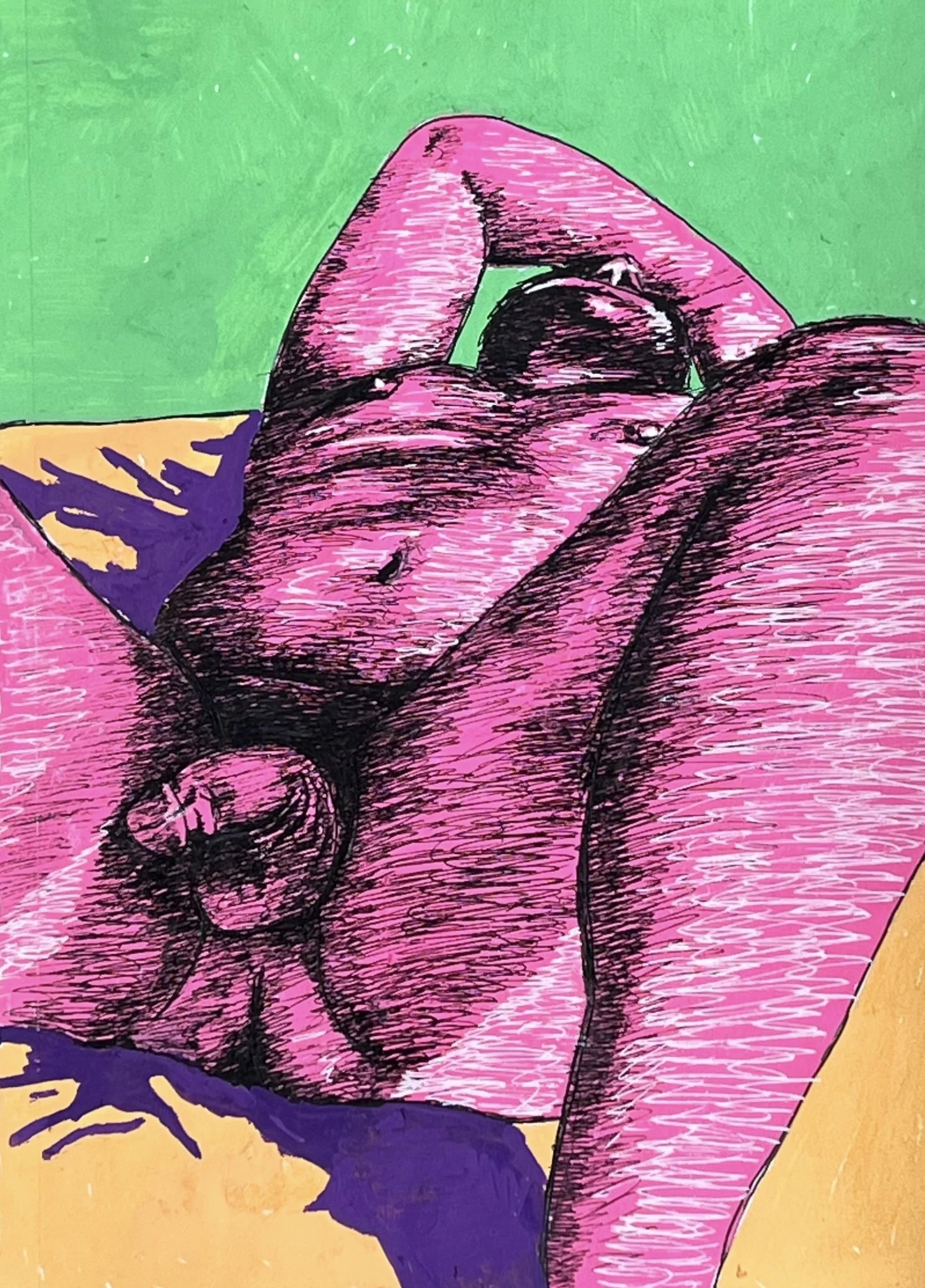 Relaxing
7" x 10"
Acrylic Marker and Pen on Paper