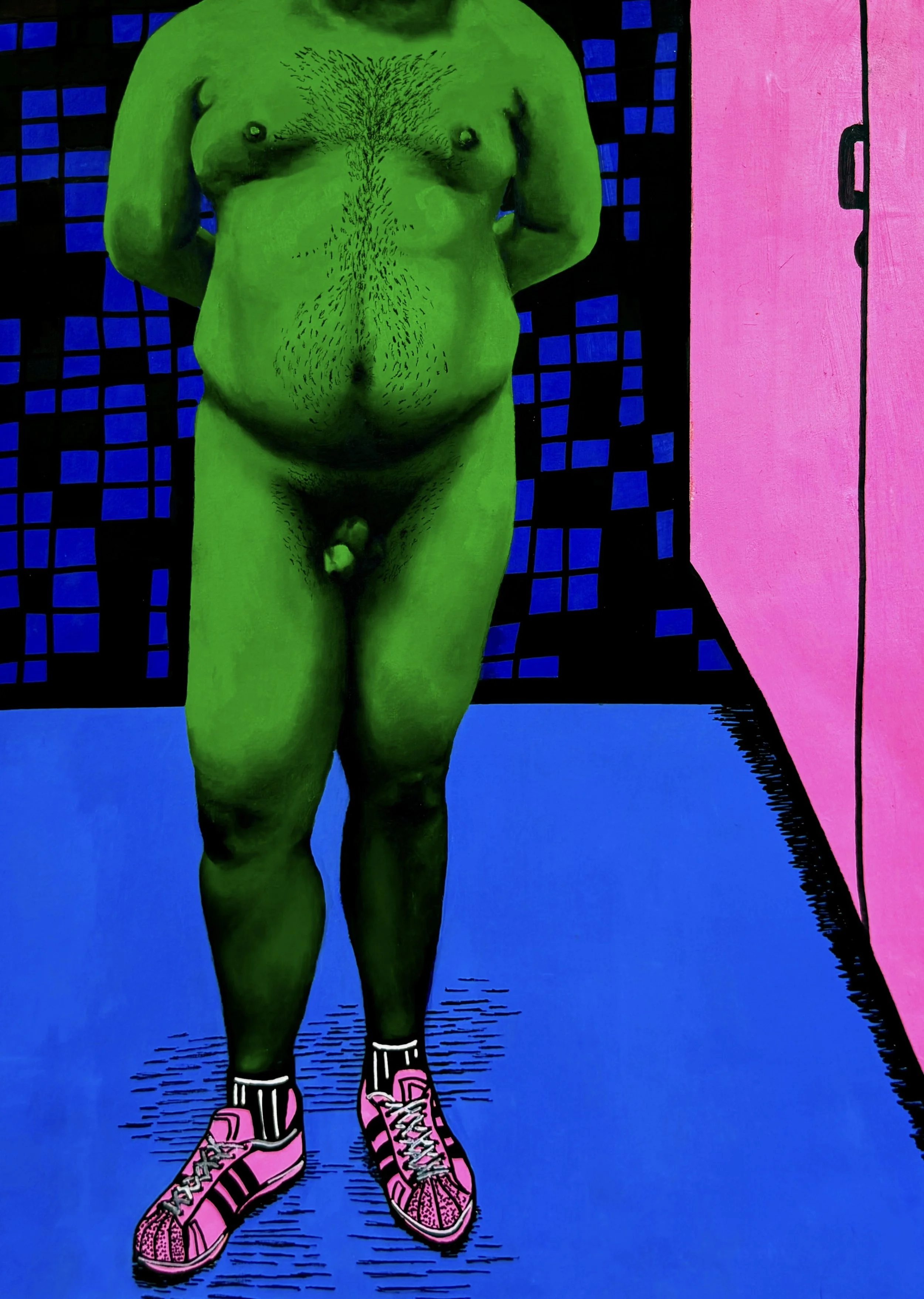Public Bathroom Nude 2
18" x 24"
Oil and Acrylic Marker on Paper