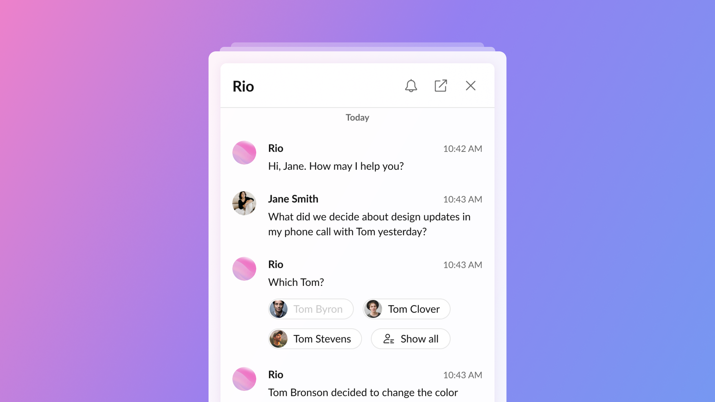 AI virtual assistant (Rio)